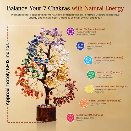 Miniatura 2 de Árbol de Cristal, 7 Piedras de Chakra, Feng Shui, Árbol Sanador, Piedras Preciosas, Regalos de Cristal para Mujeres, Piedras Sanadoras, Regalos
