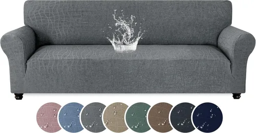 Miniatura 27 de MAXIJIN Funda impermeable para sillón de sala de estar, 1 pieza elástica con brazos, protector de muebles lavable para perros y mascotas (S, café)