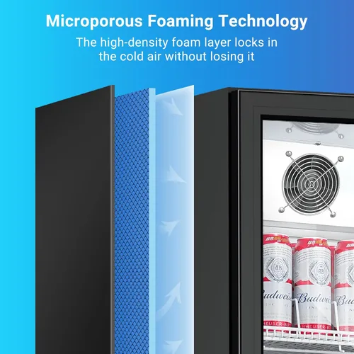 Miniatura 7 de BODEGA BODEGACOOLER - Refrigerador comercial de bebidas de 9 pies cúbicos con puerta de cristal, refrigeradores de bebidas para exhibición
