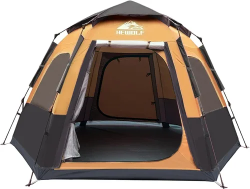 Miniatura 11 de Hewolf Tiendas de campaña para 3-4 personas para camping, tienda instantánea impermeable fácil de desplegar que se instala en 60 segundos