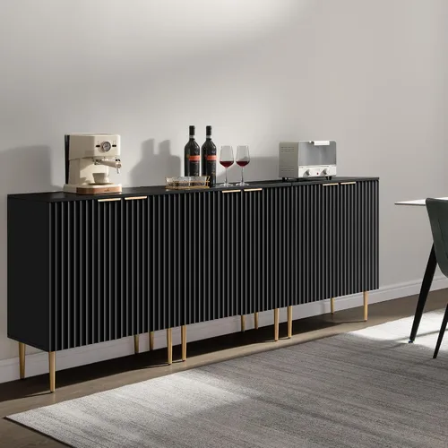 Miniatura 7 de SICOTAS Aparador Moderno de Entrada - Credenza de Buffet con Almacenamiento, Gabinete con 2 Puertas y Estantes Ajustables, Mesa de Acento para Barra