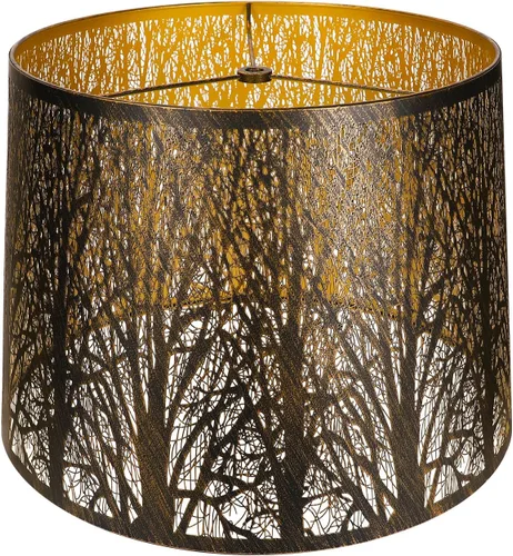 Miniatura 15 de Pantalla grande de lámpara de tambor con proceso de grabado en metal, Alucset, para lámpara de mesa y de pie, diseño de estrellas celestes, 12 x 14