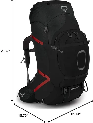 Miniatura 3 de Osprey Aether Plus 85L Mochila de mochilero para hombre, color negro, S/M