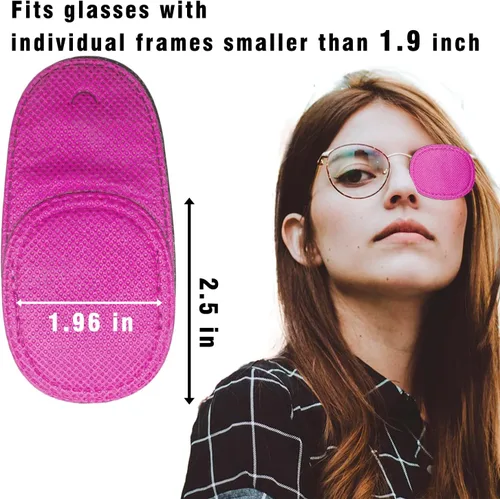 Miniatura 4 de Paquete de 2 parches para ojos, parches reutilizables para ojos izquierdo y derecho para niños, niños pequeños, ojos perezosos (rosa) (2)