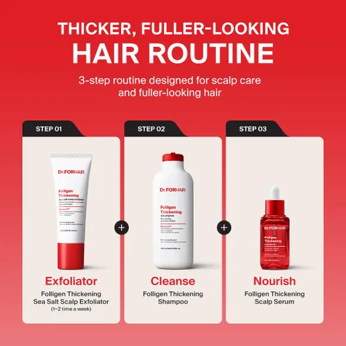 Miniatura 8 de Dr.FORHAIR Folligen - Suero espesante para el cuero cabelludo, 1.7 onzas, suero de densidad de biotina para cabello más grueso y de aspecto más