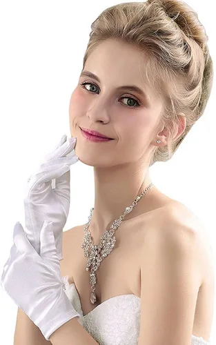 Miniatura 5 de Miranda's Bridal Women's Wrist Length Formal Gloves