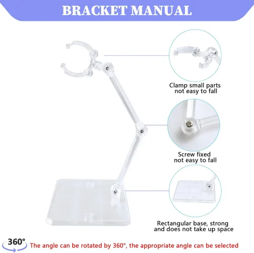 Miniatura 4 de POMER Soporte para figura de acción, 5 piezas de montaje transparente para figura de acción, soporte de soporte para modelo de base, compatible