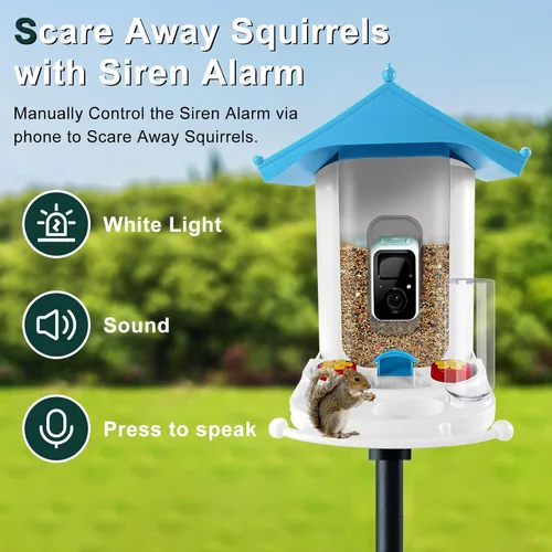 Miniatura 6 de Comedero inteligente para pájaros con cámara AI para identificar especies de aves, vista en vivo, observación de aves, captura automática de videos