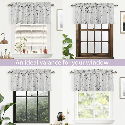 Miniatura 3 de DriftAway Harper Ink - Cortina de ventana con patrón floral para sala de estar, dormitorio, comedor, bolsillo para cortinero, 52 x 18 pulgadas, más