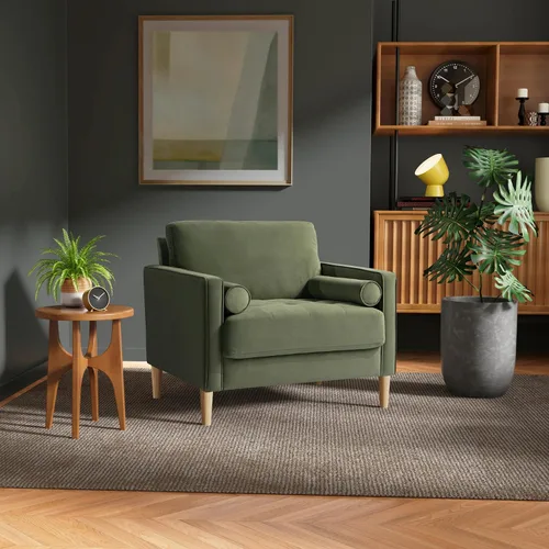 Miniatura 18 de Studio Living® Lexington Sofá Chaise de 83.1 pulgadas, moderno de mediados de siglo, comodidad de resortes ensacados, chaise reversible, fácil Gris