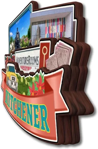 Miniatura 3 de Kitchener Ontario Canada - Imán para nevera de madera 3D, madera 3D, hecho a mano, recuerdos de la ciudad, imán para nevera, decoración del hogar