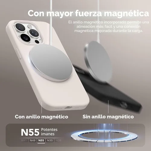 Miniatura 3 de GONEZ Funda de silicona para iPhone 15 Pro Max, compatible con Magsafe, protector de cámara + protector de pantalla, forro de microfibra suave