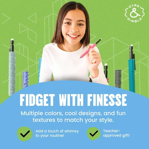 Miniatura 6 de Gyre & Gimble Fundas de Lápiz de Silicona Texturizada para Dedos Nerviosos Silenciosos – Transforma Tu Lápiz Mecánico en una Herramienta Sensorial