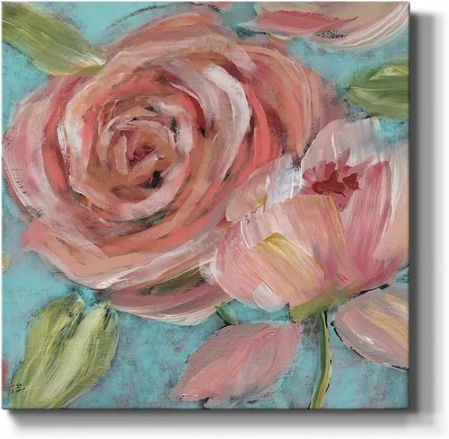 Miniatura 43 de WEXFORD HOME Cuadro Premium en Lienzo con Envoltura de Galería Floral Multicolor para Pared, Arte Abstracto Floral Romántico Moderno, Impresión