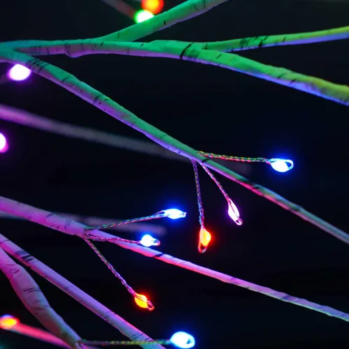 Miniatura 3 de Árbol de abedul preiluminado de 2 pies con 72 luces LED y control remoto - Árbol titilante de hadas con cambio de color RGB para decoraciones