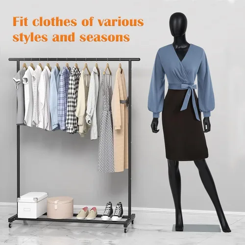 Miniatura 7 de kinbor Maniquí femenino de cuerpo completo – Cuerpo de maniquíes realistas de 70 pulgadas con brazos ajustables, piernas y cabeza giratoria
