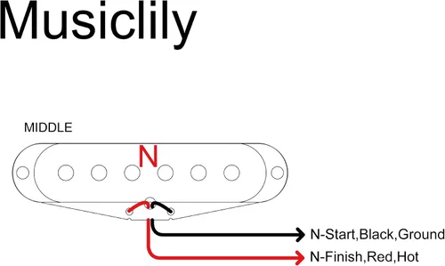Miniatura 3 de Musiclily Pastilla media de bobina única de 1.969 in para Fender Strat Squier piezas de guitarra eléctrica, cubierta negra Negro