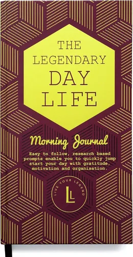 Diario de la mañana por Legendary Life- Ajuste de objetivos, Gratitud, Autocuidado para hombres y mujeres-Desarrollo personal, Mayor productividad y