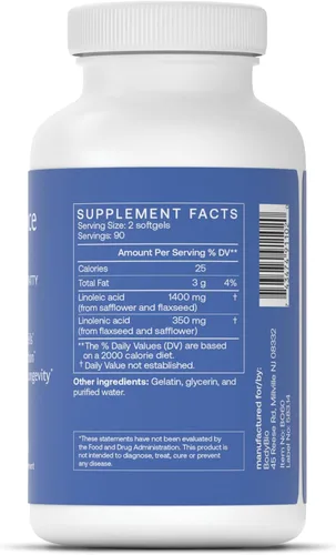 Miniatura 2 de BodyBio Aceite de equilibrio - Suplemento vegano Omega 3 6 - Aceite de cártamo y linaza prensado en frío - Apoya la función cerebral, la piel