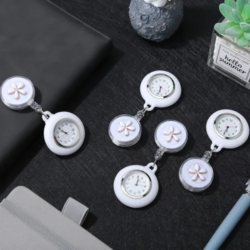 Miniatura 7 de Outus Reloj de enfermera de 4 piezas para enfermeras médicos, reloj de enfermera, broche de bolsillo, reloj digital