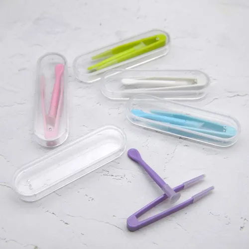 Miniatura 3 de Paquete de 6 pinzas portátiles para lentes de contacto, palillo de succión para lentes de contacto, herramienta de extracción con estuche de viaje