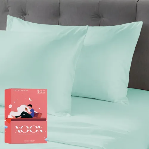 Miniatura 11 de XOOX Linen Juego de Sábanas de Algodón 100% Twin - Sábanas de Algodón de 500 Thread Count Tamaño Twin, Extra Suaves, Tejido Satén, Sábanas