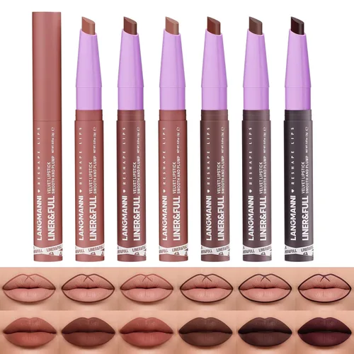 Miniatura 18 de BestLand Juego de 12 Labiales Líquidos Mate + Lápices Delineadores de Labios, Juego de Maquillaje de Labios de Un Solo Paso, Pigmento Aterciopelado