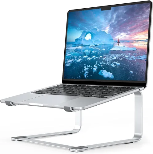 Miniatura 8 de SOUNDANCE Soporte de computadora portátil para escritorio, elevador ergonómico de metal para portátiles de 12 a 17.3 pulgadas, soporte de escritorio