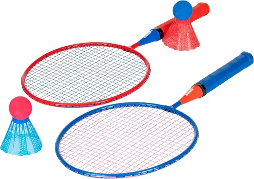 Franklin Sports Juego de raqueta de bádminton - Smashminton, de gran tamaño, conjunto juvenil para 2 jugadores con pájaros para niños