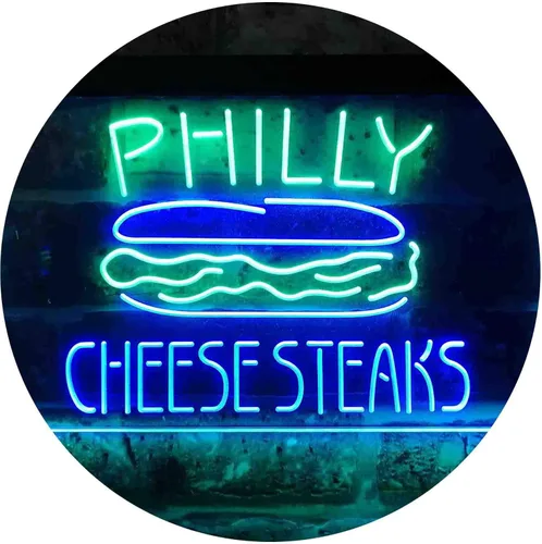 Miniatura 12 de ADVPRO Philly Cheese Steaks Café - Letrero de neón LED de doble color, azul y rojo, 24 x 16 pulgadas st6s64-i3850-br
