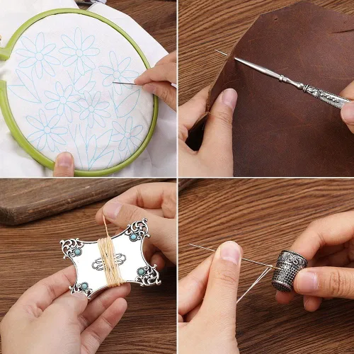 Miniatura 5 de SHWAKK Kit de tijeras de bordado, tijeras vintage con estilo europeo, kit de costura vintage para manualidades, costura, herramientas artesanales
