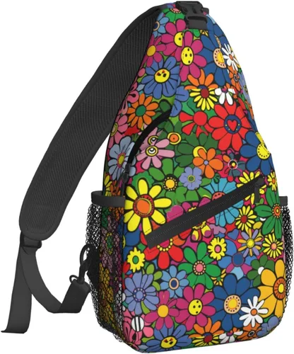 Miniatura 26 de Famame Mochila bandolera para el pecho, bolsa de hombro, gimnasio, ciclismo, viajes, senderismo, mochila para hombres y mujeres.., Multicolor27.