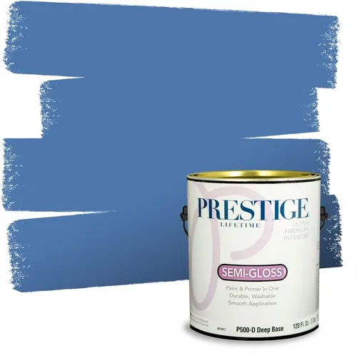 Miniatura 66 de Prestige Paints. - Base y pintura para exteriores en un solo galón, 1 galón. plano, comparable con Sherwin Williams Topsail. SW159-azul hechizante.