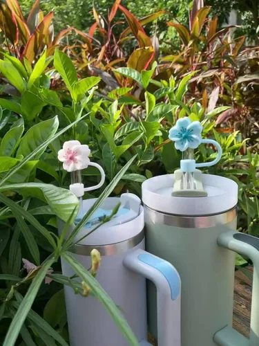 Miniatura 6 de Tapa de silicona para popote compatible con Stanley Cup 30, 40 onzas, a prueba de polvo, reutilizable, para vasos y botellas de agua Gorra de cereza