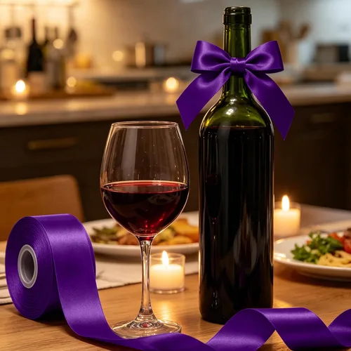 Miniatura 9 de Fullive Cinta de 1 pulgada para envolver regalos, cinta de Halloween de color morado oscuro de 30 yardas Sleek Glossy, Wear Resistant, Easy Cut