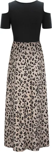 Miniatura 4 de STYLEWORD - Vestidos largos de verano para mujer con hombros descubiertos y bolsillo