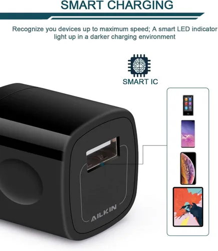 Miniatura 4 de [Paquete de 5/1 puerto] Adaptador de cargador USB de CA, enchufe de pared, enchufe de carga rápida, caja de alimentación cubo para iPhone 14 13 15