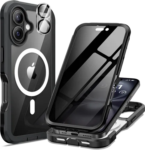 Miniatura 46 de seacosmo para iPhone Air Funda, Carcasa Completa con Protector de Privacidad de Vidrio Templado 9H Integrado y Protector de Lente de Cámara