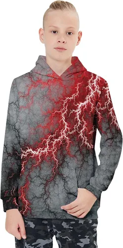 Miniatura 3 de Goodstoworld Sudadera con capucha y bolsillos de forro polar cálido con gráficos 3D para niños y niñas, talla 5-16 años