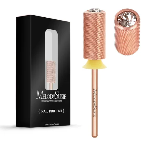 Miniatura 56 de MelodySusie Brocas de uñas de seguridad, brocas de carburo de 2,38 mm de barril grande y parte superior redonda y suave, adecuadas para manicura
