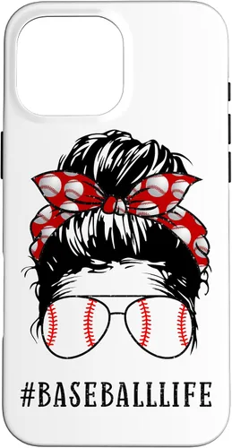 Miniatura 19 de Mom Messy Hair Bun Aviators Glasses Baseball Mother Life Case for iPhone 17