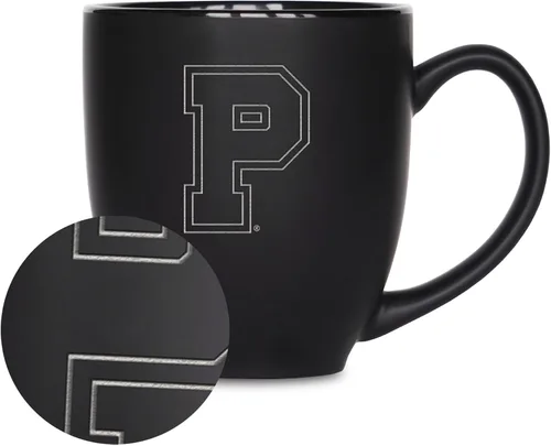 Miniatura 105 de Rico Industries - Taza de cerámica mate negra con grabado láser estándar de 15oz para NCAA (escuelas T & U) - Para bebidas calientes o frías