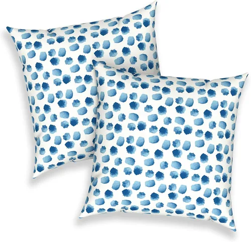 Miniatura 433 de Juego de 2 almohadas para exteriores de 16 x 16 pulgadas, repelentes al agua con interiores, para muebles de patio, hogar, jardín, geometría bohemia