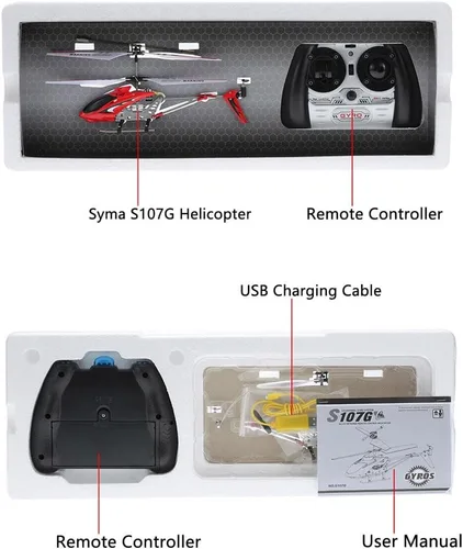 Miniatura 7 de GoolRC Helicóptero de control remoto, helicópteros RC S107/S107G, mini helicóptero de 3 canales con giroscopio para principiantes (rojo)