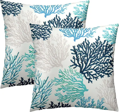 Miniatura 42 de Juego de 2 fundas de cojín decorativas con bandera americana y flores de amapola roja y azul, 16 x 16 pulgadas, fundas cuadradas para sofá, sillón