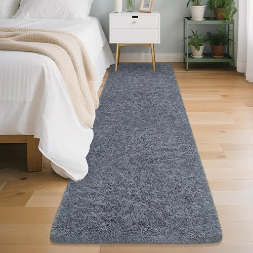 Miniatura 52 de Alfombras verdes para dormitorio de niños: alfombra de pasillo lavable de 2x6, alfombras pequeñas antideslizantes, esponjosas, suaves, peludas