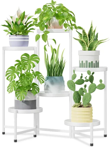 Miniatura 13 de iDavosic.ly Soporte grande para plantas de 6 niveles para interiores, 10 pulgadas de ancho de metal de esquina alta para múltiples plantas, estante