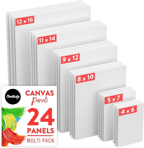 Miniatura 15 de Chalkola Lienzo de 8 x 10 para pintar (paquete de 15) – Lienzos pequeños para pintar 100% algodón, imprimado, paneles sin ácidos, tablero