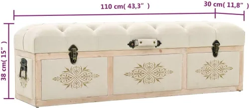 Miniatura 7 de Banco de almacenamiento de abeto de madera maciza para dormitorio, sala de estar, extremo de la cama, 43.3 x 15.7 x 19.7 pulgadas