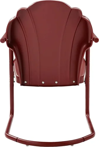 Miniatura 6 de Crosley Furniture Tulip - Juego de 2 sillas para exteriores, sillas de patio de metal retro para comedor, porche, terraza, balcón, satén rojo oscuro